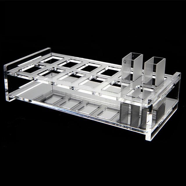 Organic glass sample bottle rack