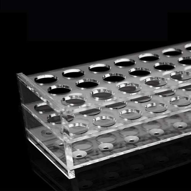 Organic glass test tube rack
